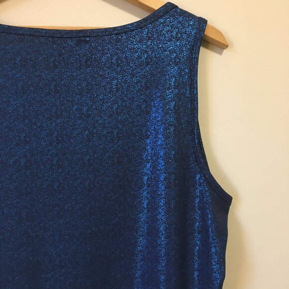 Shimmery Shiny Indigo Blue Mermaidcore Tank Top - Picture 7 of 14